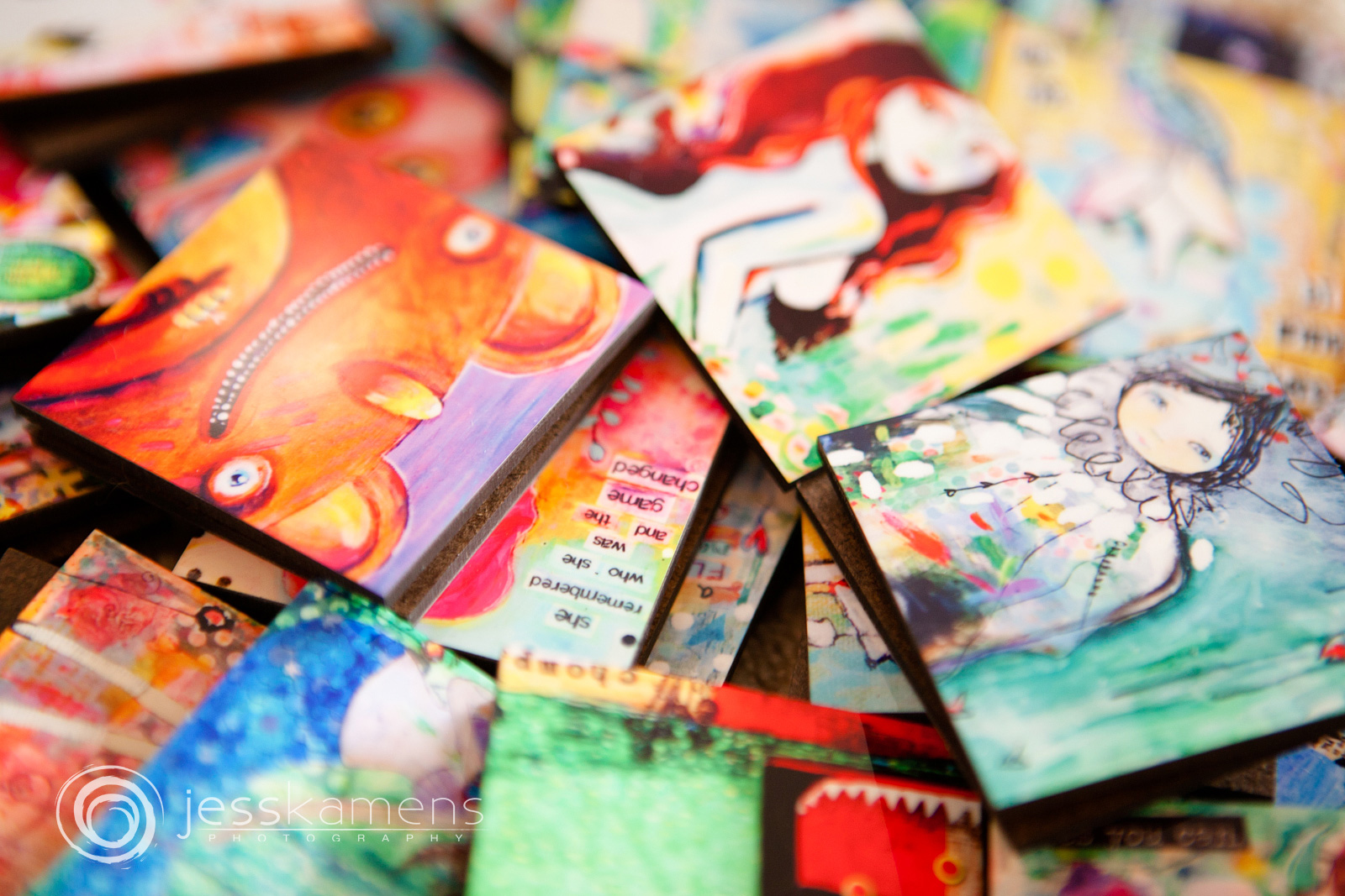 colorful magnets with artwork