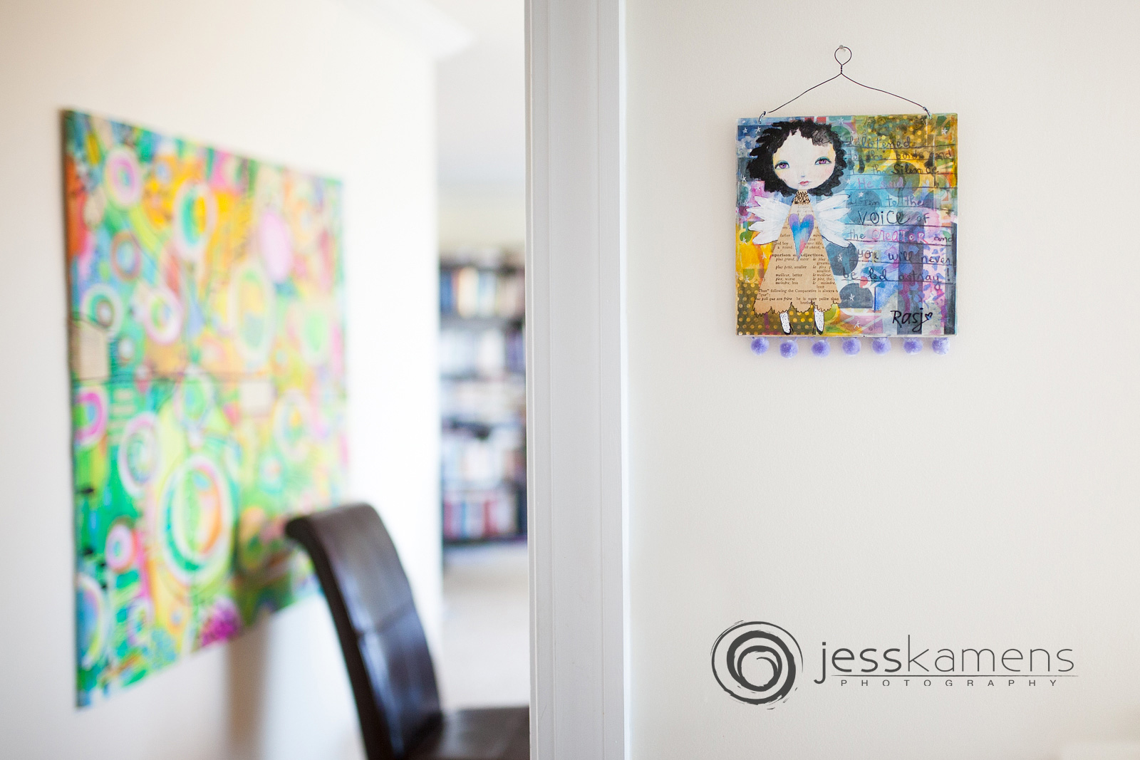 Renée's pictures hanging on the wall