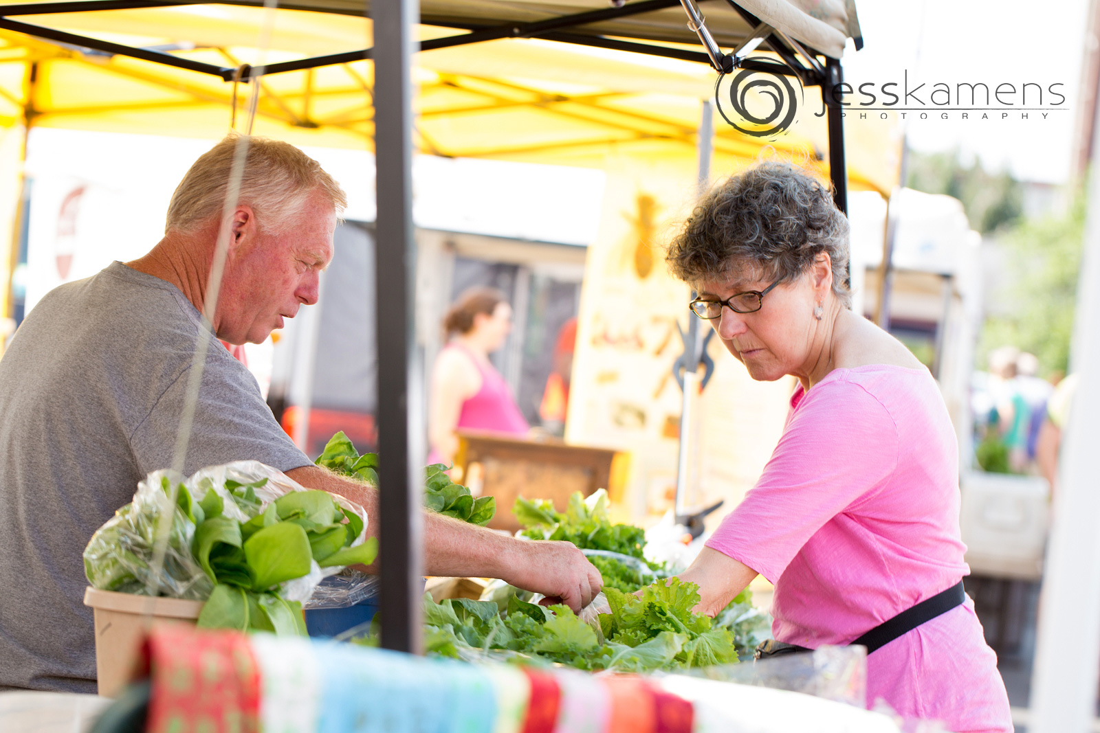 Bolton Farms owner talks to a customer