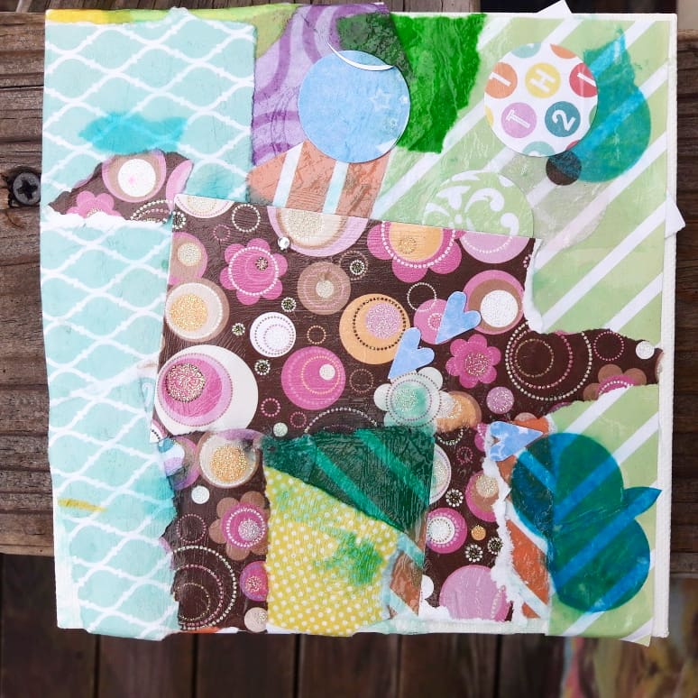 mixed media artwork of a dog