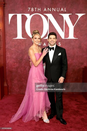 NEW YORK, NEW YORK - JUNE 08: (L-R) Ashley Spencer and Jeremy Jordan attend The 78th Annual Tony Awards at Radio City Music Hall on June 08, 2025 in New York City. (Photo by Dimitrios Kambouris/Getty Images for Tony Awards Productions)
