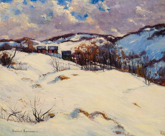 George Gardener Symons (1861-1930) Connecticut Winter 25x30 o/c sll - (SOLD)
