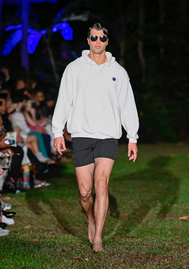 MIAMI BEACH, FLORIDA - JUNE 01: A model walks the runway at the Styx Athletics show during Miami Swim Week Powered By Art Hearts Fashion at Miami Beach Botanical Garden on June 01, 2025 in Miami Beach, Florida.  (Photo by Arun Nevader/Getty Images for Art Hearts Fashion)