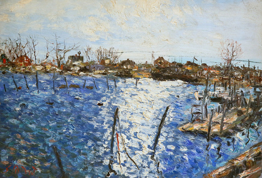 Samuel Rothbort (1882-1971) Sheepshead Bay 18x26 o/c on board slr - (SOLD)