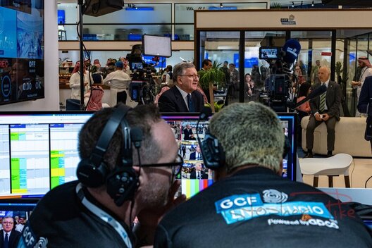 GCF Live Studio powered by APCO during the Global CyberSecurity Forum  at The Ritz-Carlton in Riyadh, Saudi Arabia on October 2, 2025. (Photo by Christopher Pike / christopherpike.com)