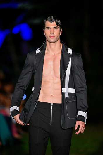 MIAMI BEACH, FLORIDA - JUNE 01: A model walks the runway at the Joseph Auren show during Miami Swim Week Powered By Art Hearts Fashion at Miami Beach Botanical Garden on June 01, 2025 in Miami Beach, Florida.  (Photo by Arun Nevader/Getty Images for Art Hearts Fashion)