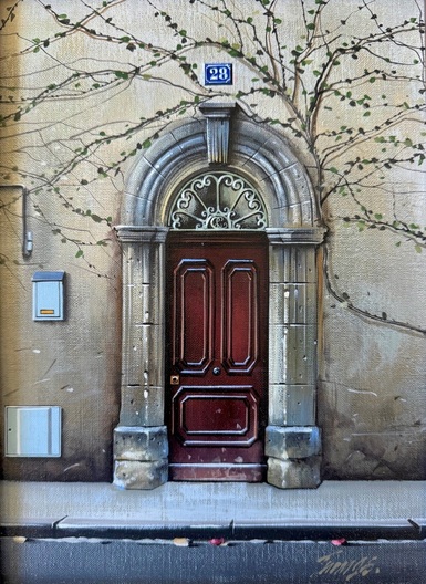 Thomas Pradzynski (1951-2007) "Port Number 28", Paris 8x11 acrylic/canvas slr   $1750