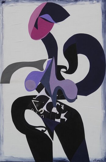 "Josephine" captures the essence of a strong and resilient woman, depicted through abstract shapes and a contemporary lens. The artist's use of acrylics on paper and canvas brings depth to this figurative piece, while a carefully applied border completes the composition.

Indigo, a color rich in symbolism, permeates the artwork. Representing wisdom, intuition, and spirituality, it also evokes a sense of calm and introspection. The blue hues invite the viewer to contemplate the inner strength and quiet power of the dreamer.

This captivating painting would be a wonderful addition to any space, bringing a touch of zen and feminine energy. Its medium size makes it versatile enough for a variety of settings, from a cozy reading nook to a vibrant living room. 