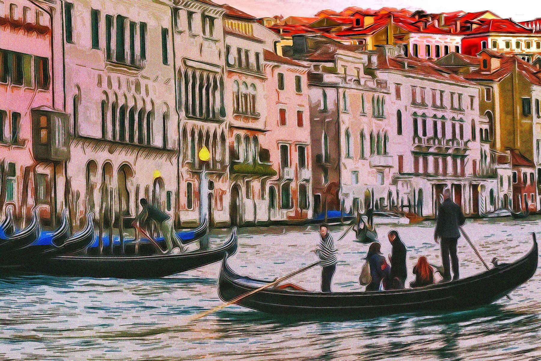 Touring the canals of Venice