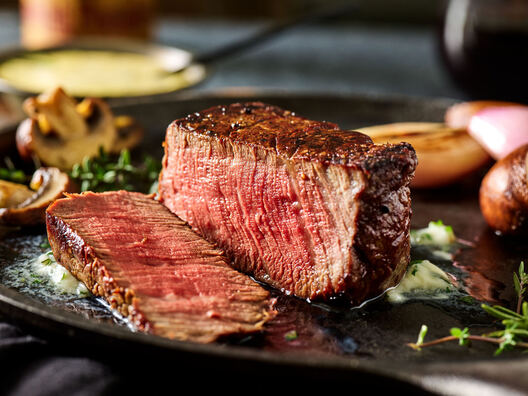 Photographer for brand food campaign took shot of filet mignon in studio by Jessica Grenier. 